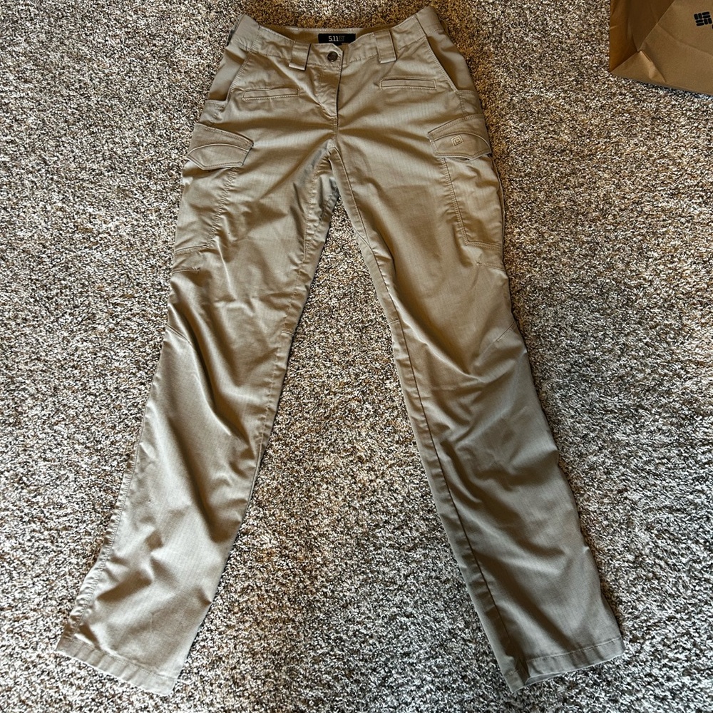 5.11 Tactical women’s size 2 tan pants. Many pockets.